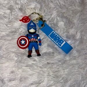 Marvel Captain America Keychain for Kids - Blue and Red